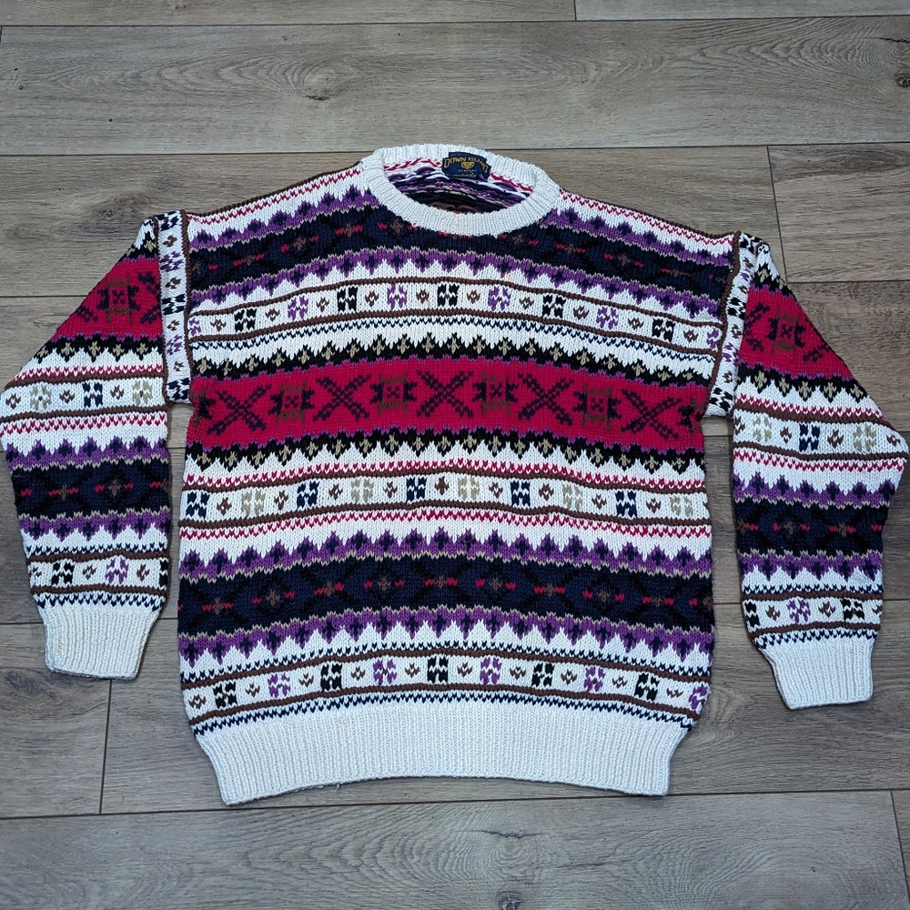 3/ $25 Knitted Sweater Funky Ugly Christmas Sweater Hand Knit